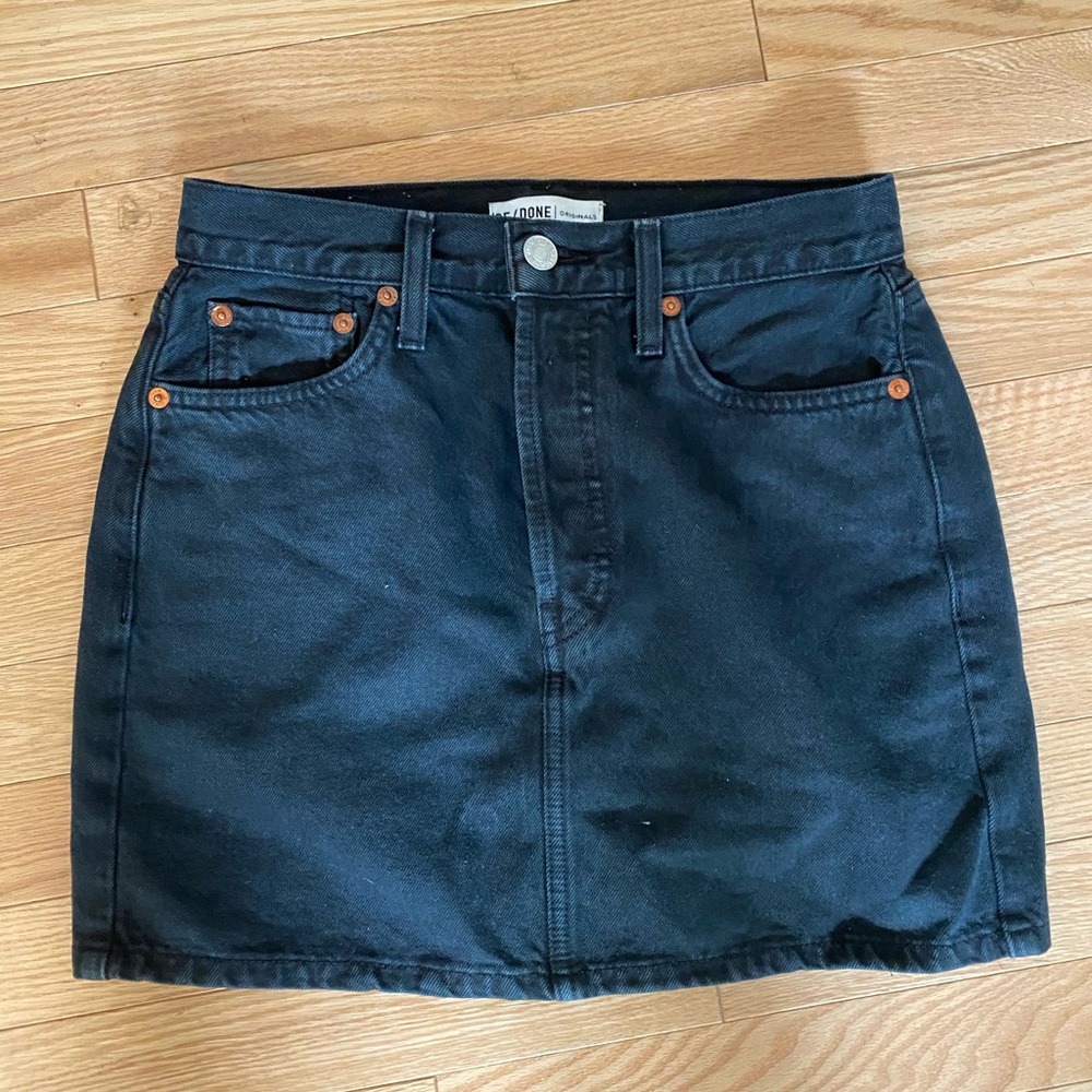 Black Redone skirt. Hits above the knee